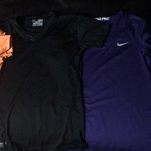 nike under armour drifit t-shirt’s